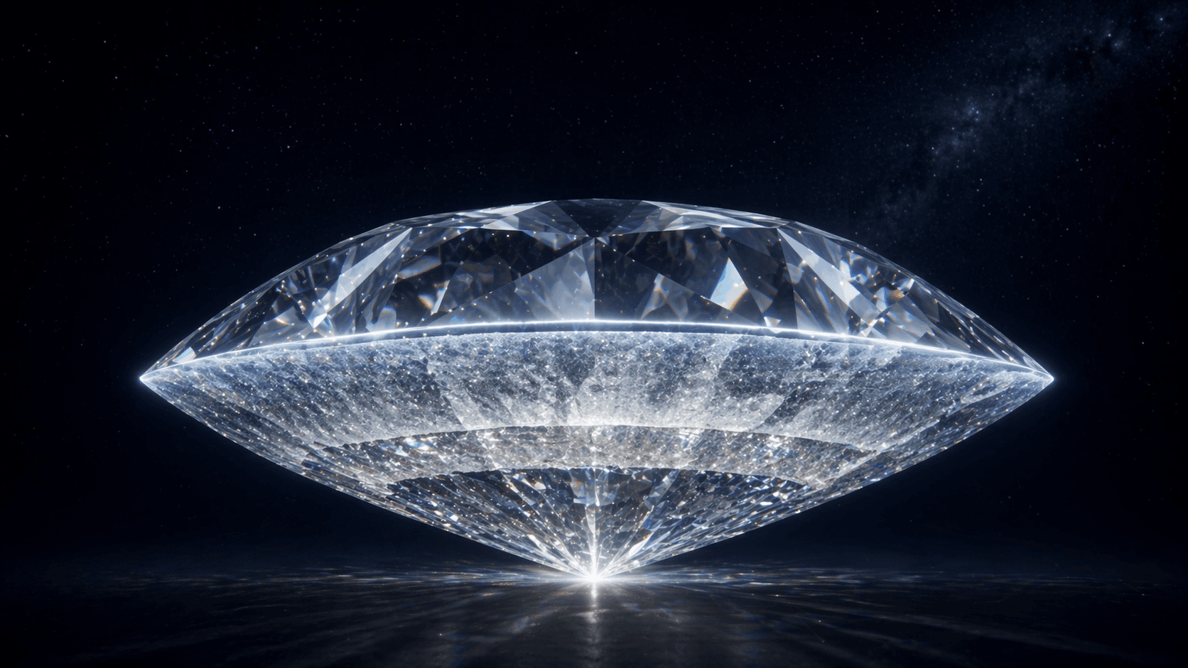 黑色星空背景中的鑽石